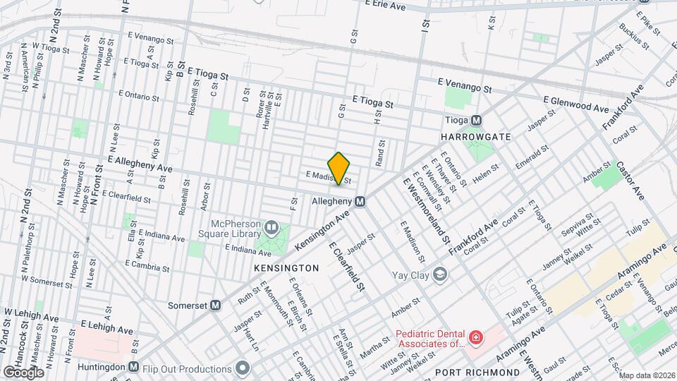 819 E Allegheny Ave Map and Location Details