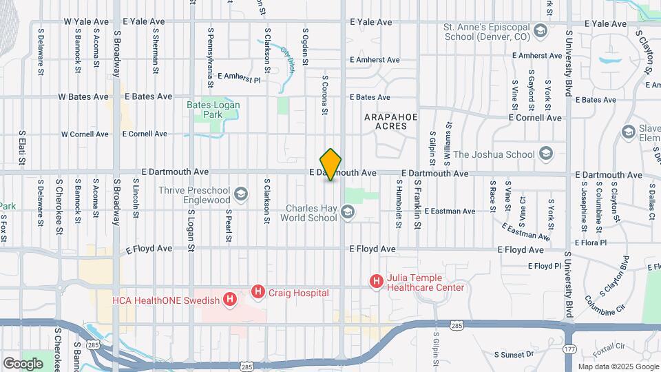 3140 S Corona St Map and Location Details