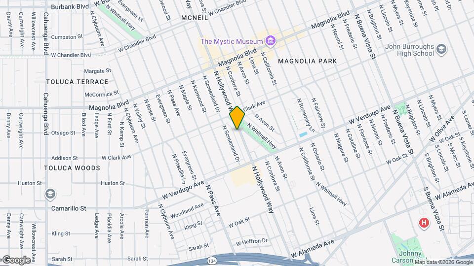715 N Hollywood Way Map and Location Details