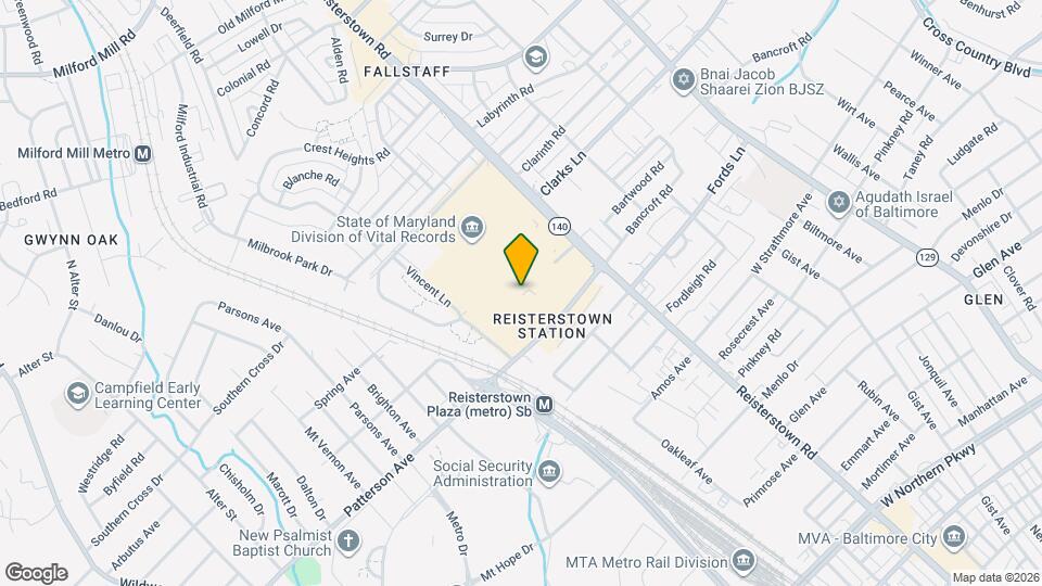 4140 Reisterstown Rd Map and Location Details