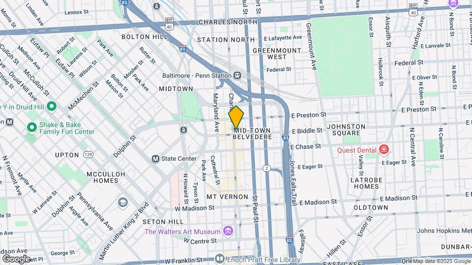 1201 N Charles St Map and Location Details