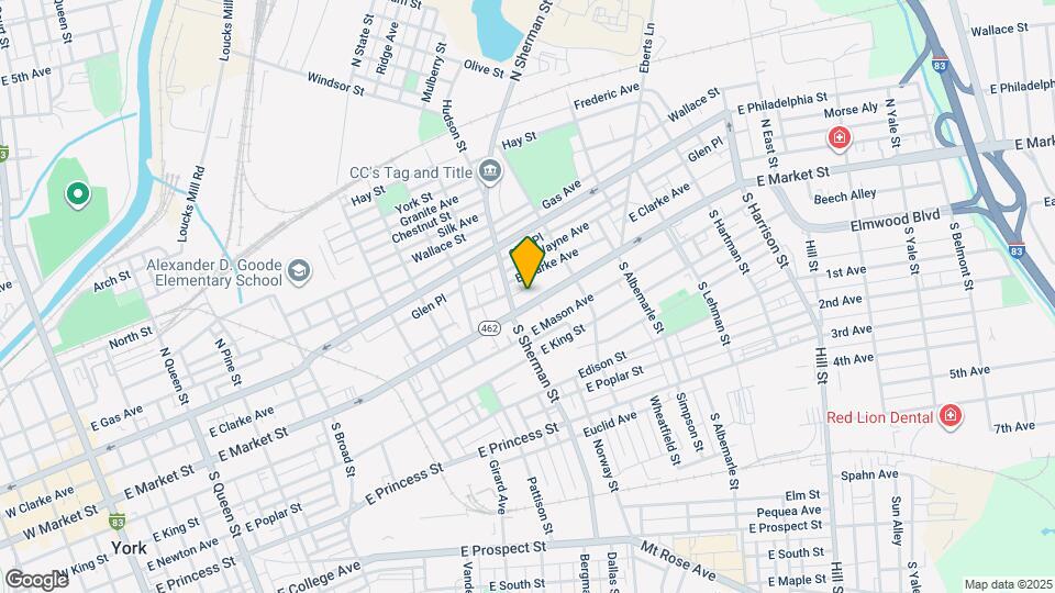 819 E Market St Map and Location Details