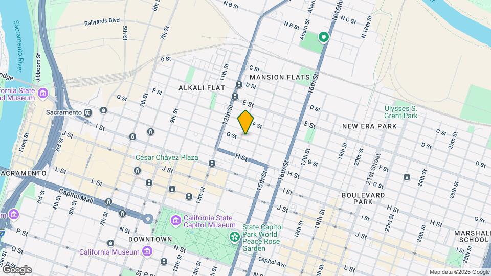 1307 G St Mapa y Detalles de la Ubicación