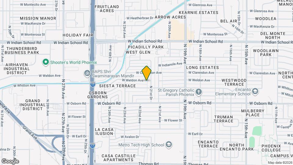 2129 W Weldon Ave Map and Location Details