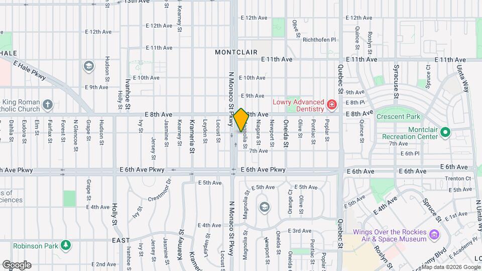 746 N Monaco St Pkwy Map and Location Details
