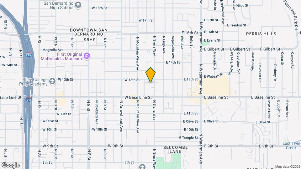 1264 N Sierra Way Map and Location Details