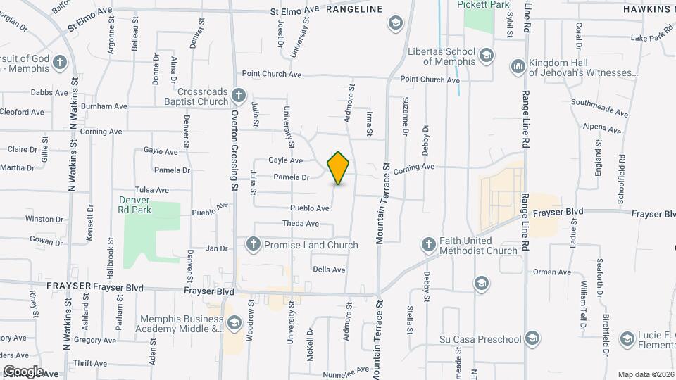 3550 Pueblo Ave Map and Location Details