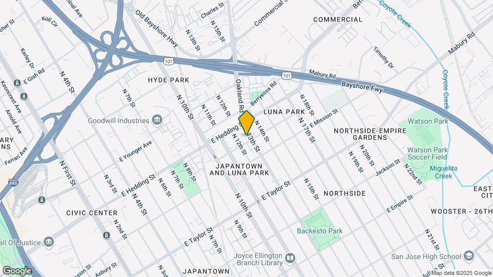 855 N 13th St Map and Location Details
