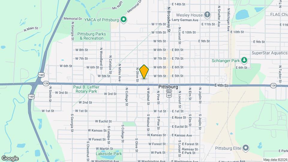 403 N Walnut St Map and Location Details