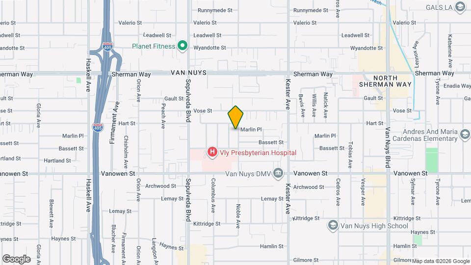 6939 Noble Ave Map and Location Details