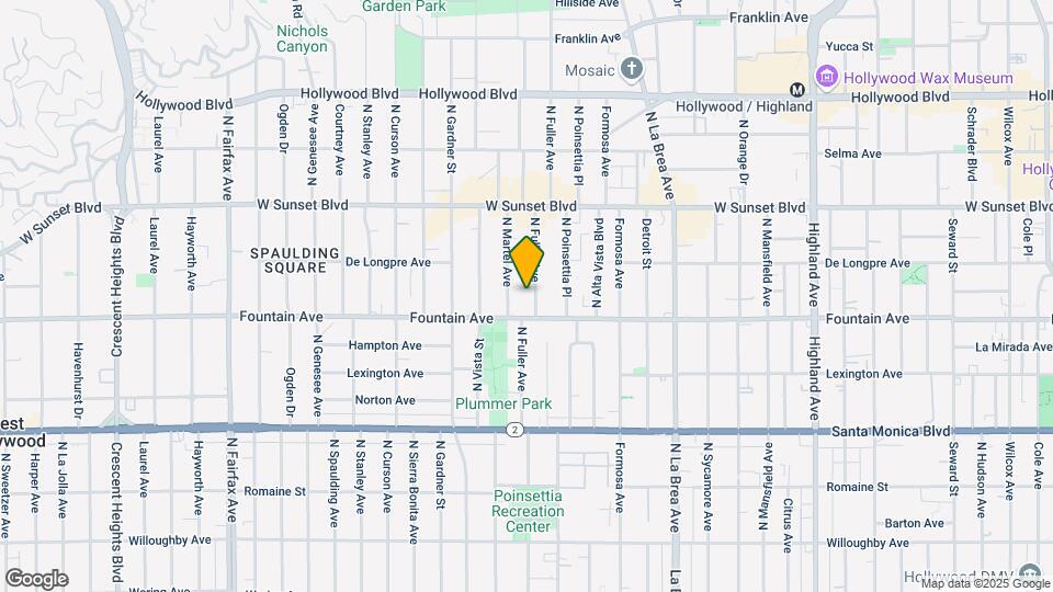 1325 N Fuller Ave Mapa y Detalles de la Ubicación