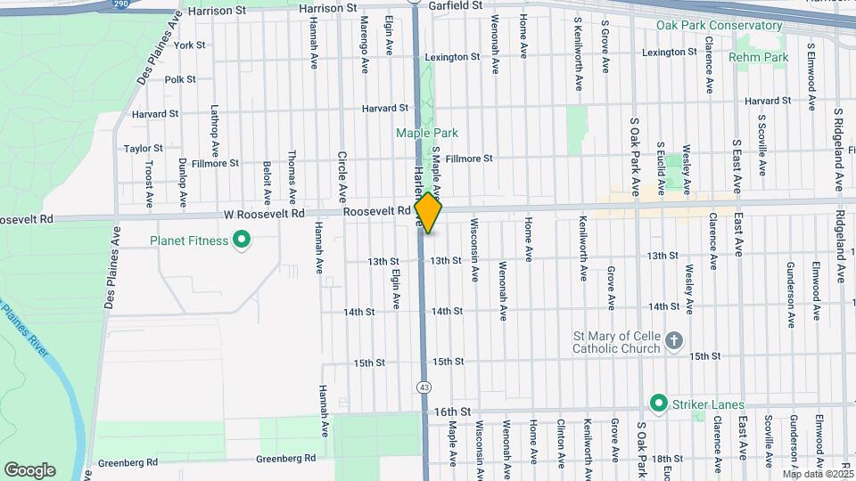 1227 S Harlem Ave Mapa y Detalles de la Ubicación