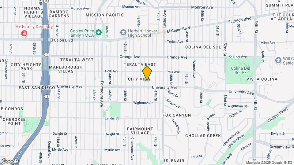 4036-4038 Menlo Ave Mapa y Detalles de la Ubicación