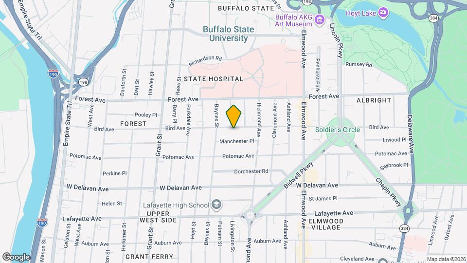 425 Bird Ave, Unit Upper Apt. Map and Location Details