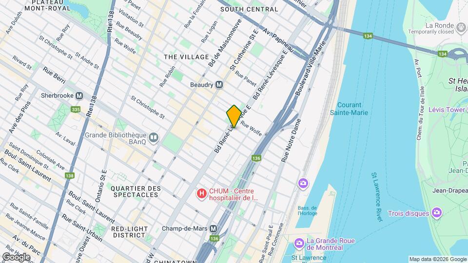 Glo 2 - Ville-Marie Apartments Map and Location Details