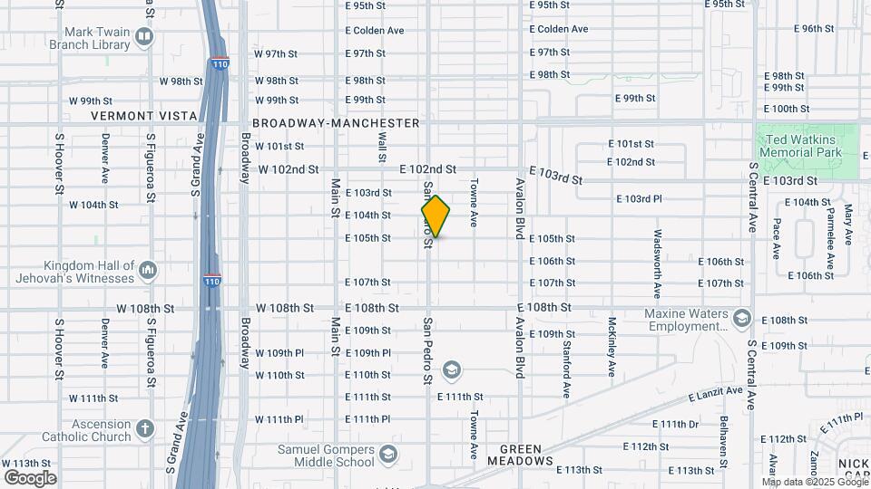 10504 S San Pedro St Mapa y Detalles de la Ubicación