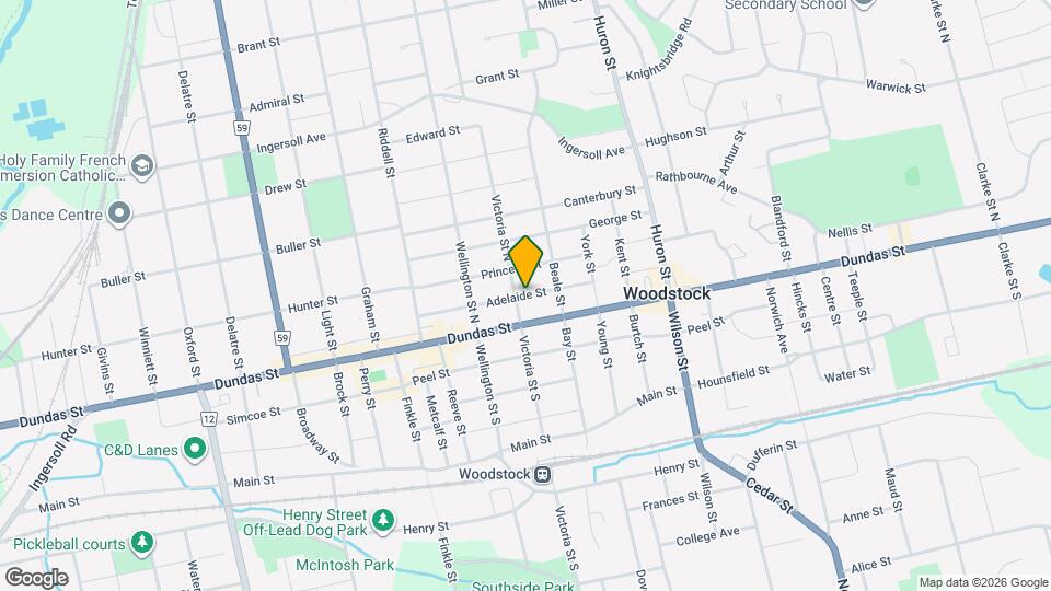 580 Adelaide St Map and Location Details