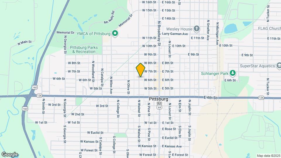 602 N Walnut St Map and Location Details