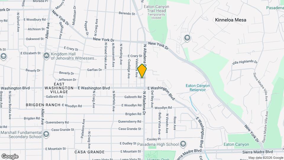 1391 N Altadena Dr, Unit B Mapa y Detalles de la Ubicación