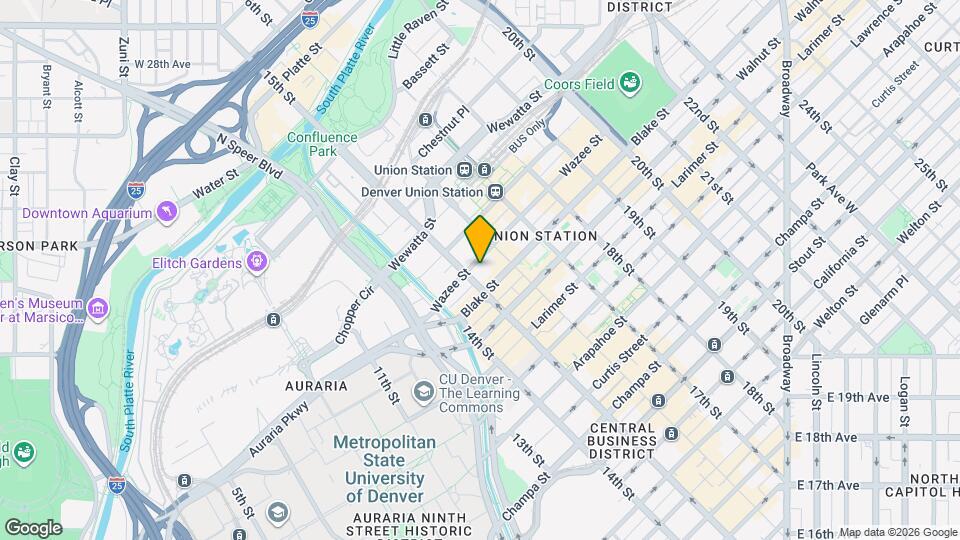 1516 Wazee St Map and Location Details