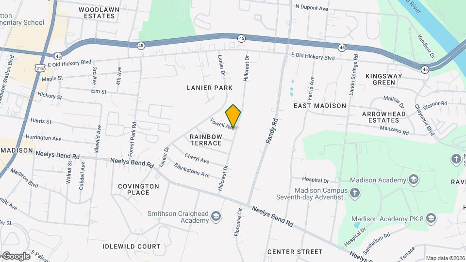 732 Yowell Ave Map and Location Details