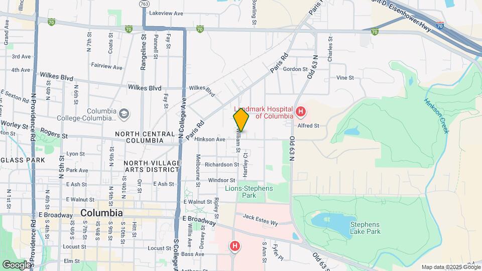 1601 Hinkson Ave Map and Location Details