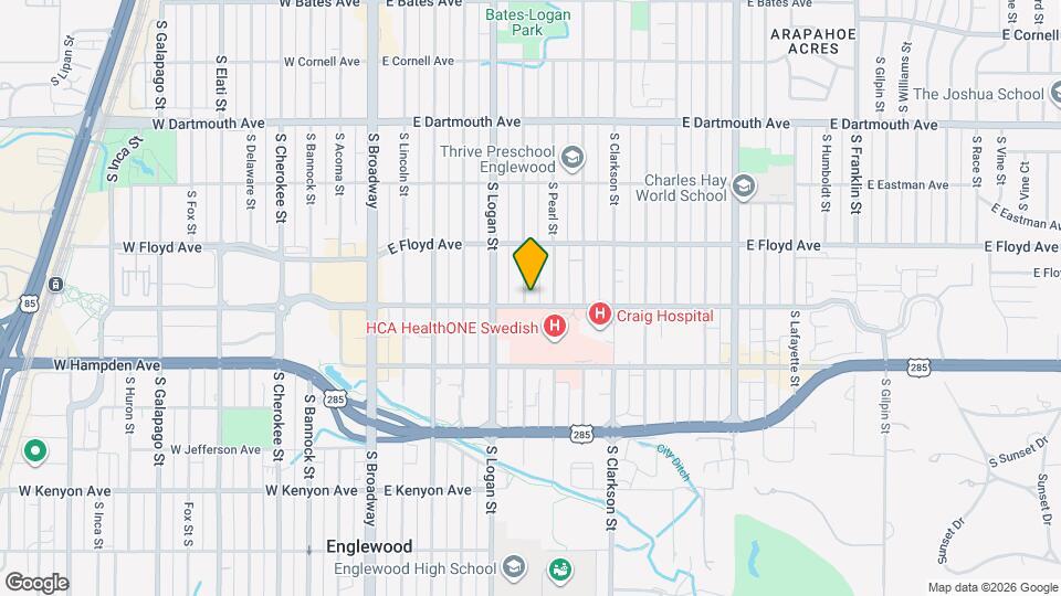 3392 S Pennsylvania St Map and Location Details