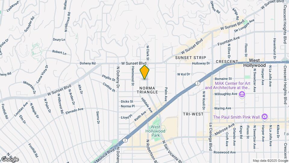 941 N San Vicente Blvd Map and Location Details