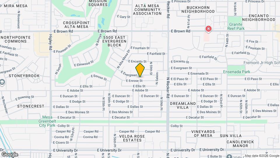 5802 E Enrose St Map and Location Details