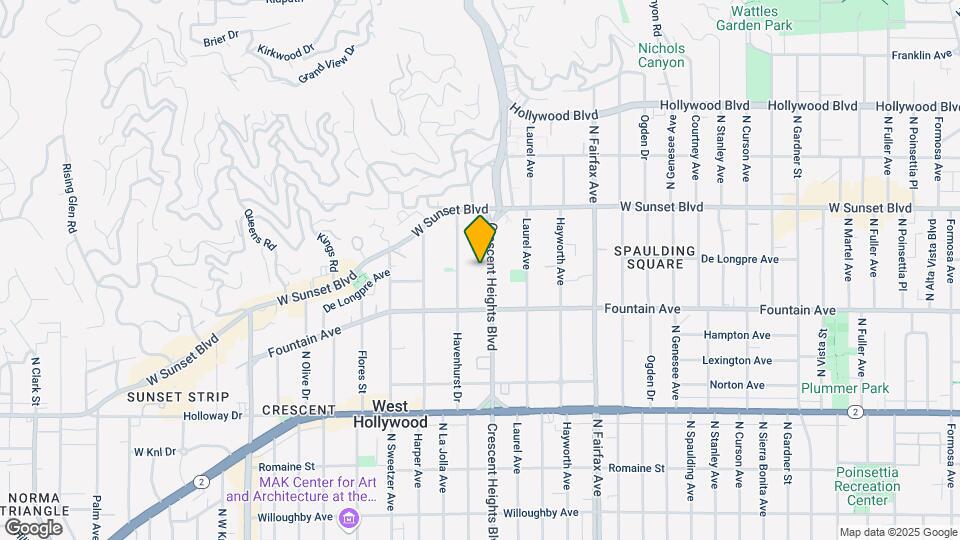 1351 N Crescent Heights Blvd Map and Location Details