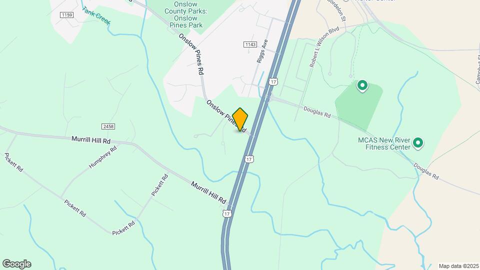 1107 Onslow Pines Rd Map and Location Details