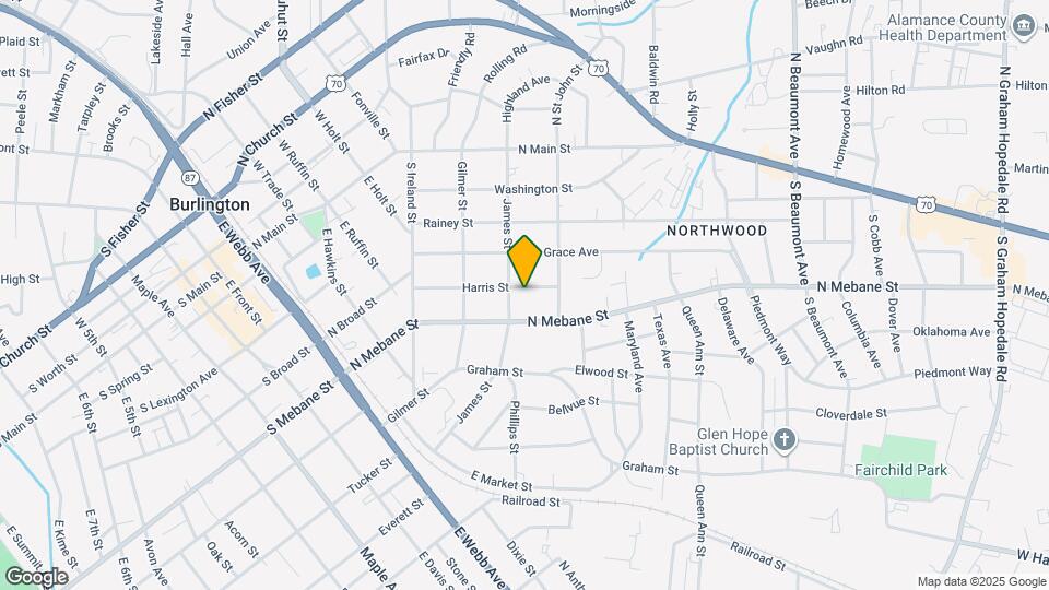 909 Harris St Map and Location Details