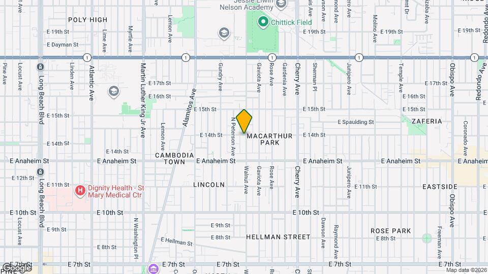 1349 Walnut Ave Mapa y Detalles de la Ubicación