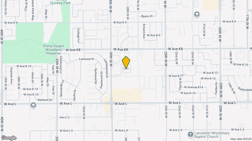 2827 W Avenue K12 Map and Location Details