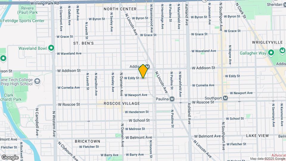 1837 W Eddy St Map and Location Details