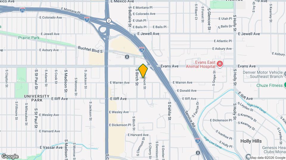 2193 S Clermont St Map and Location Details