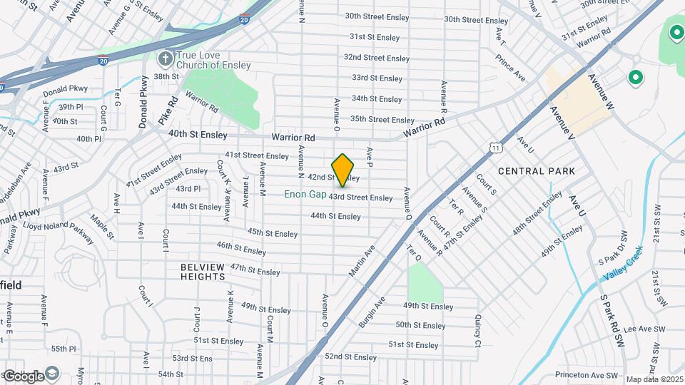 1508 43rd Street Ensley Map and Location Details