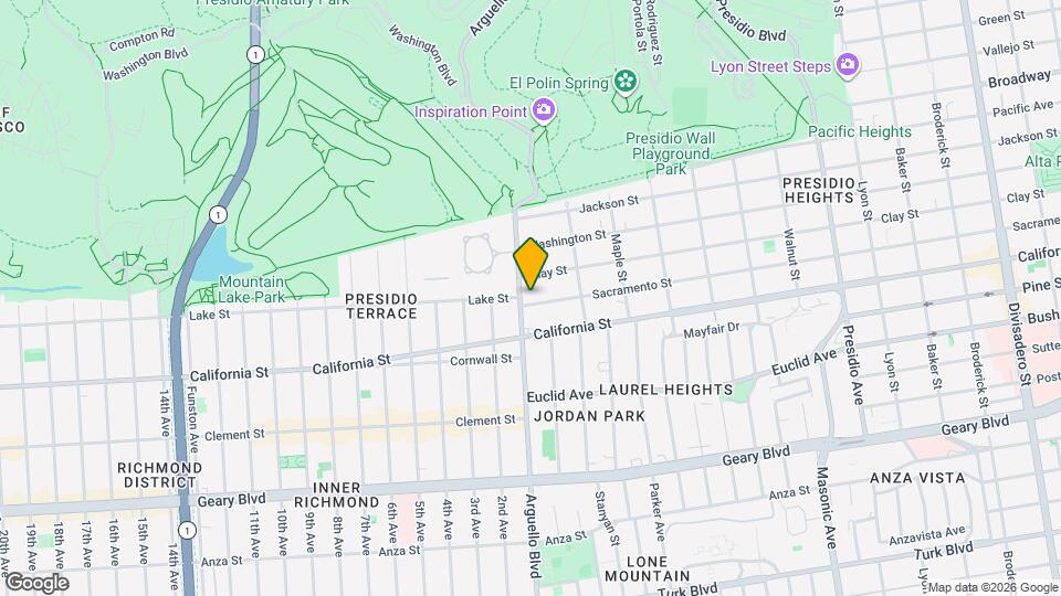 190 Arguello Blvd Map and Location Details