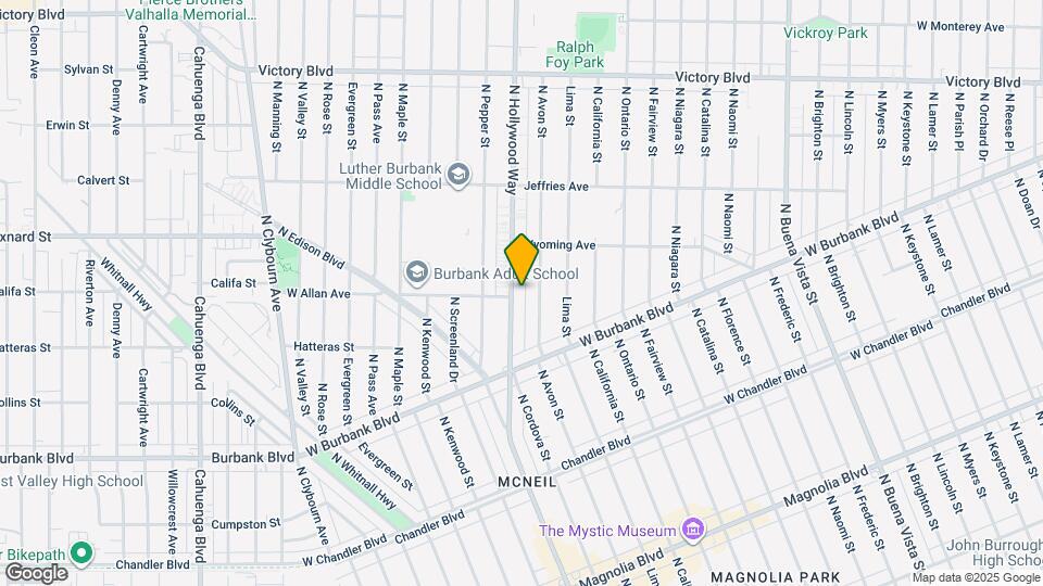 1604 N Hollywood Way, Unit B Map and Location Details