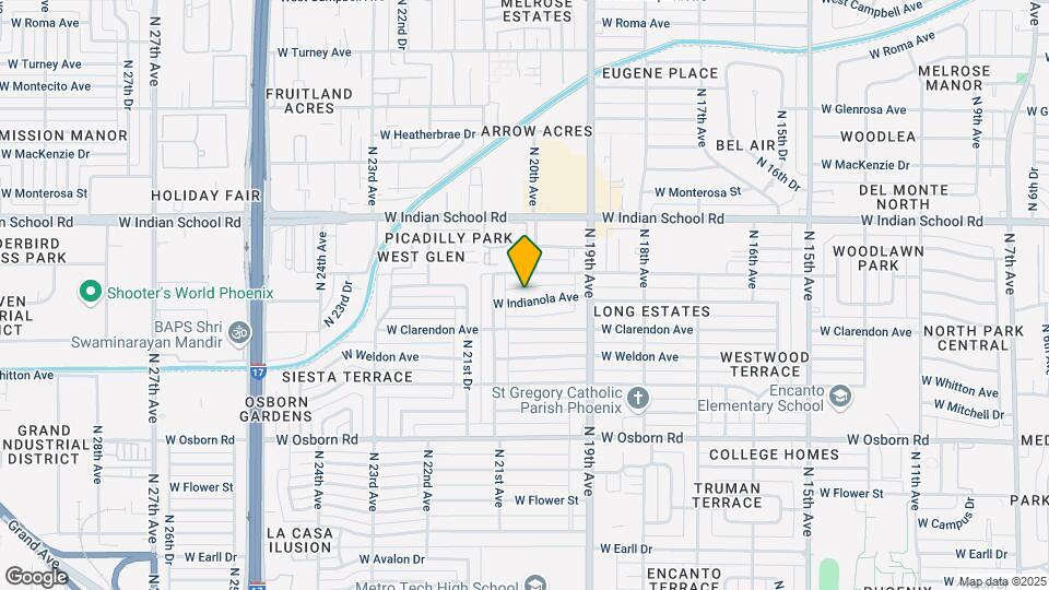 2012 W Indianola Ave Mapa y Detalles de la Ubicación