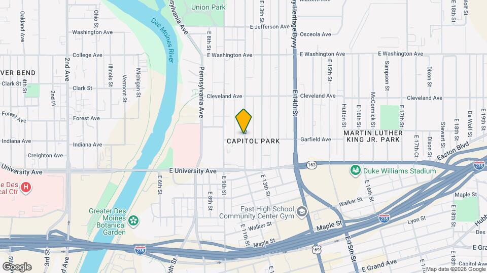 1302 E 12th St Map and Location Details