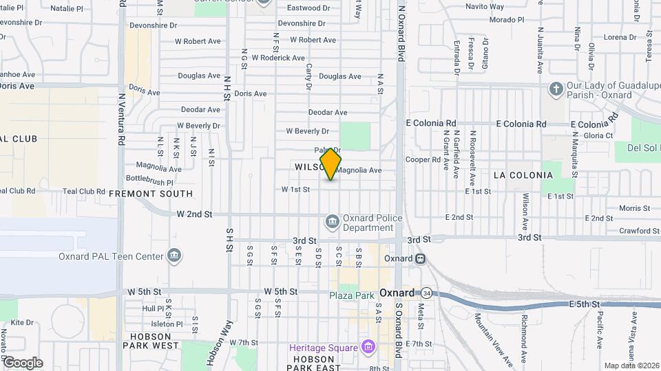 421 W 1st St Map and Location Details