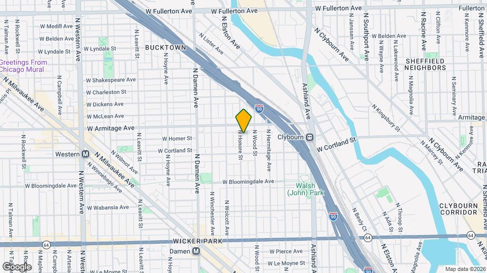 1939 N Honore St, Unit 1F Map and Location Details