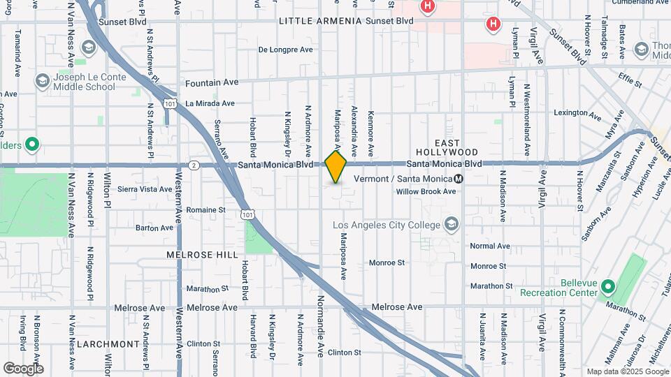 1021 Mariposa Ave Map and Location Details