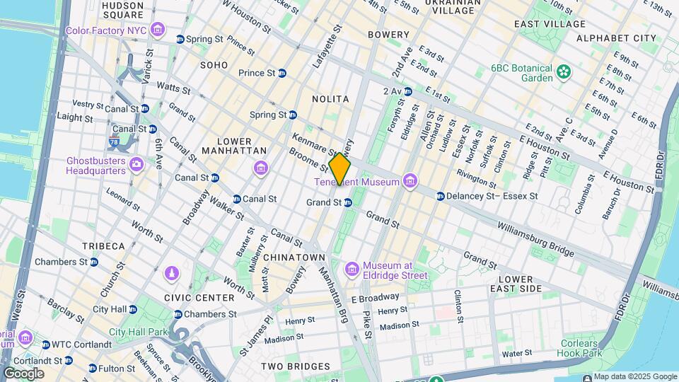 137 Bowery Mapa y Detalles de la Ubicación