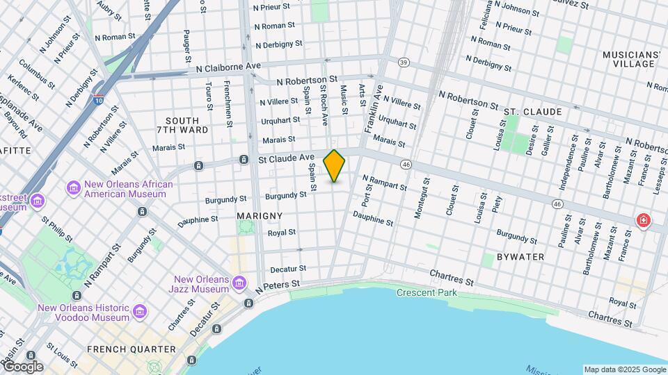 2501 Burgundy St Map and Location Details