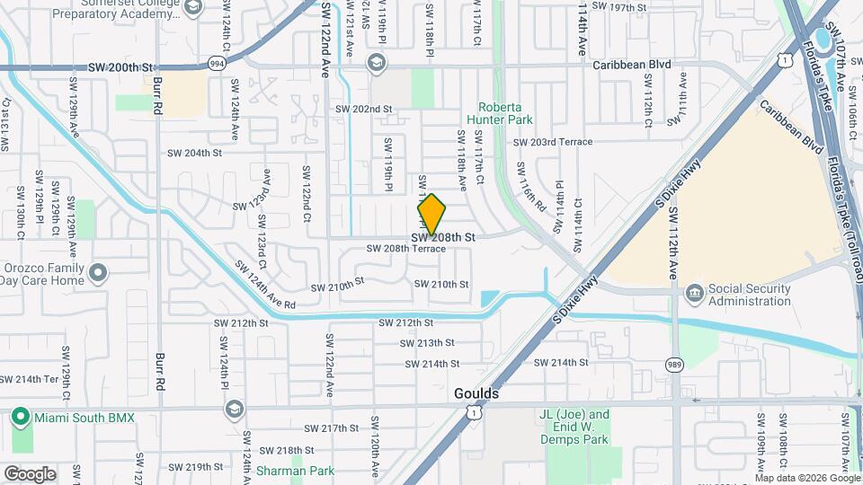 11879 SW 208th Terrace Map and Location Details