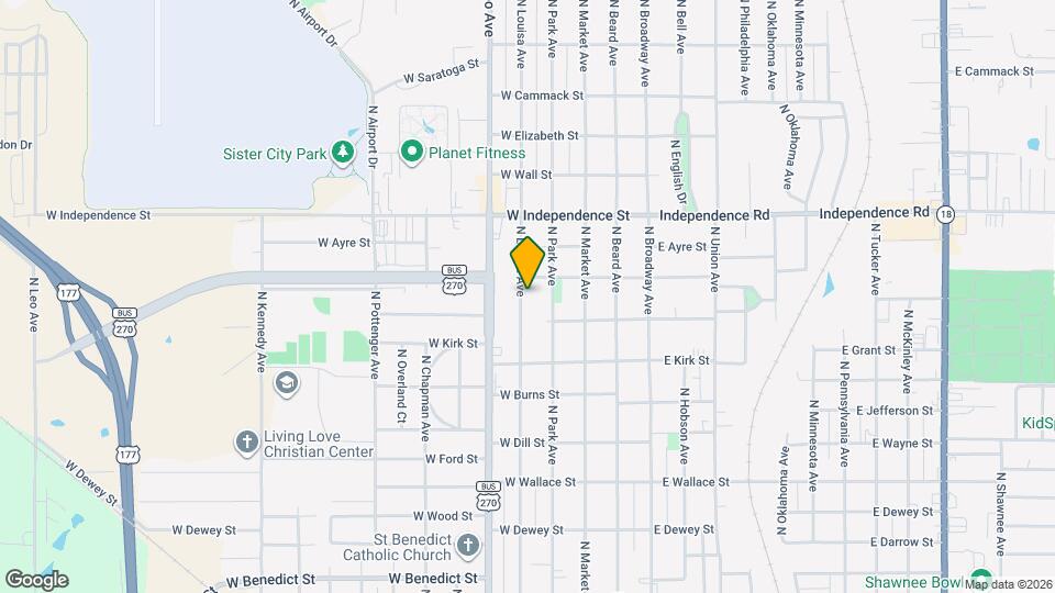 1221 N Louisa Ave Map and Location Details