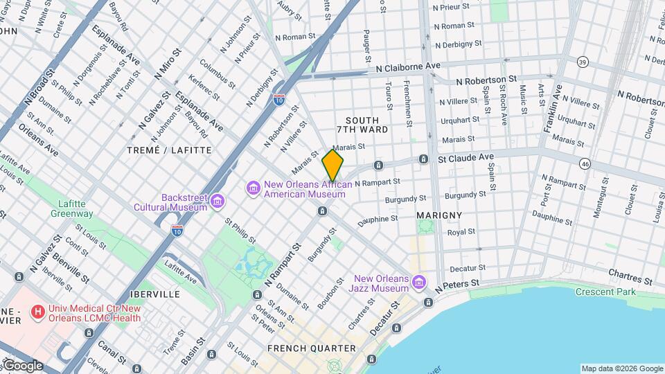 1121 Kerlerec St Map and Location Details