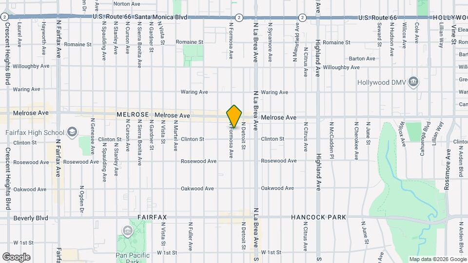 616 N Formosa Ave Map and Location Details